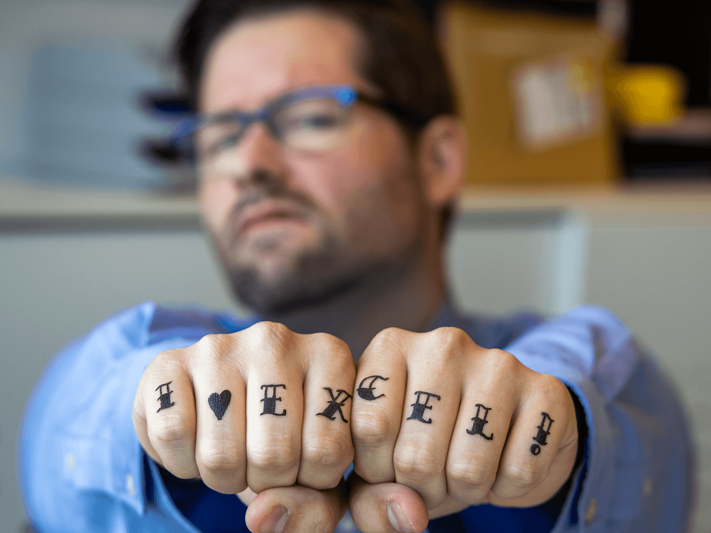 Badass tattoo boekhouder "I love excel!"